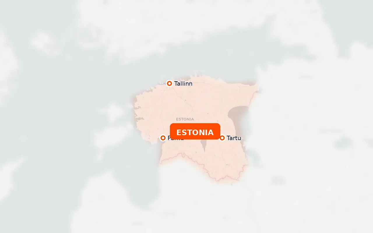 Mapa das localizações da PrintCase Express, Estônia