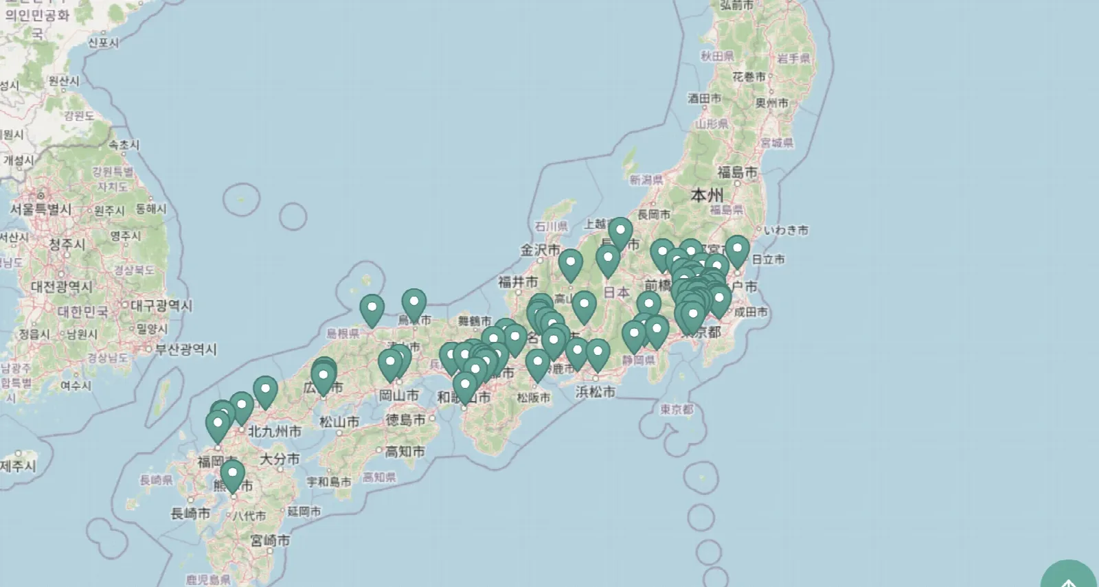 Mappa delle sedi di FilmLabo, Giappone