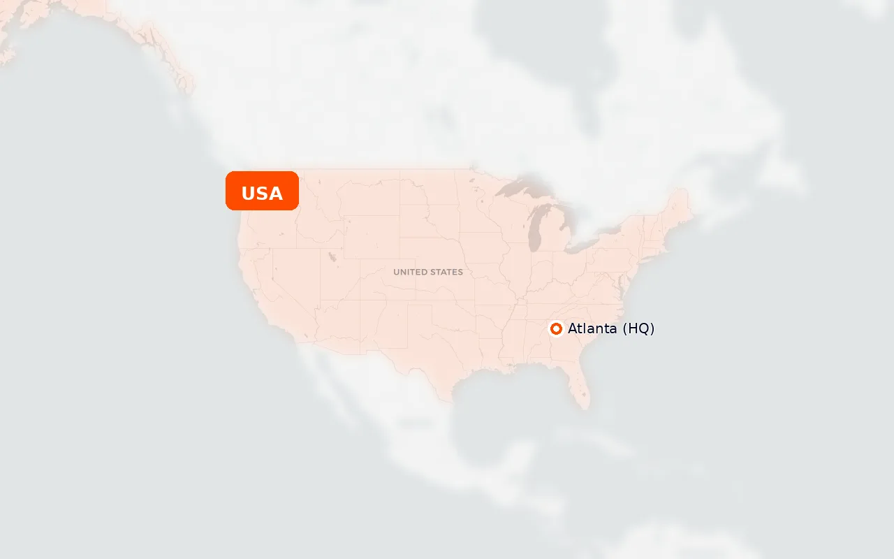 Mapa das localizações da Magics Group · Magic Phone Case, EUA
