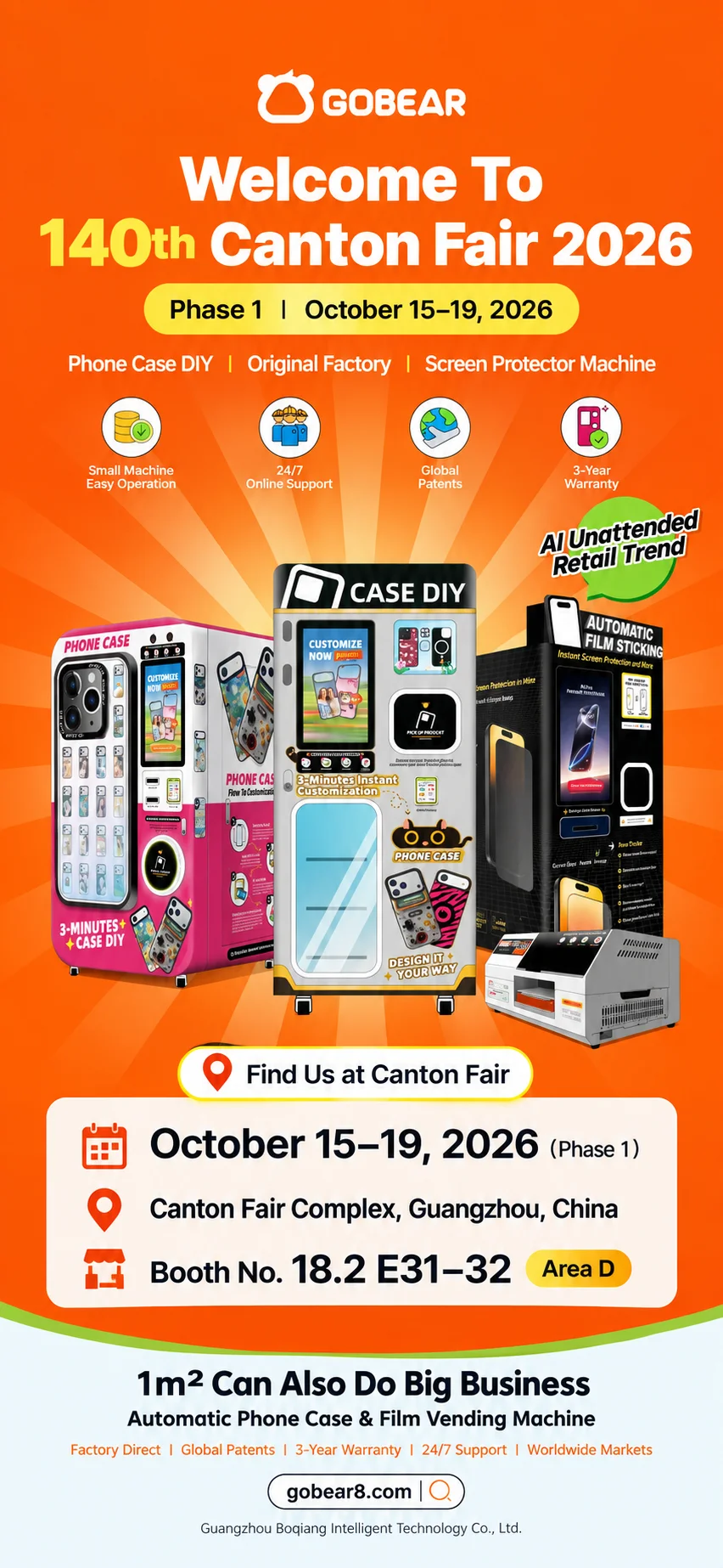 140th Canton Fair 2026 Phase 1 - Visit GOBEAR at Area D, Booth 18.2 E31-32